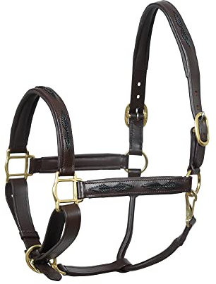 SIE English Horse Lederhalfter, geflochten, Braun