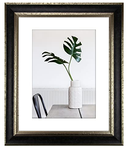 myposterframe Bilderrahmen Echtholz 59,4 x 84,1 cm DIN A1 Dysnomia – Edler Barockrahmen für Bilder, Photos & Gemälde – Hoch- & Querformat möglich – Schwarz Silber