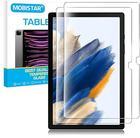 MOBISTAR® [2-Pack Screen Protector for Samsung Galaxy Tab A8 10.5 inch 2021, SM-X200/X205 Tempered Glass Screen Protector, Ultra Clear, Anti Scratch, Easy Install, 9H, for Samsung Tab A8 10.5