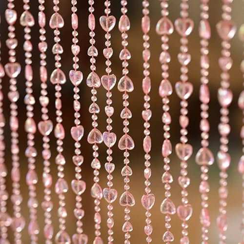 Beaded Door Curtain Screen Home Decor Door Curtain Romantic Love Heart Bead Curtain Wedding Party Window Balcony Garden DIY Decoration Accessories (Color : 2, Size : 20 String 120cm)