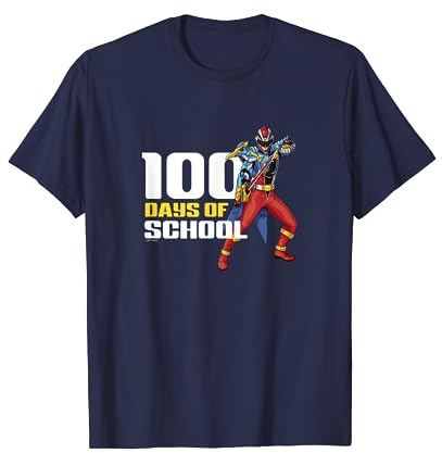 Power Rangers 100th Day Of School Red Dino Ranger Poster T-Shirt