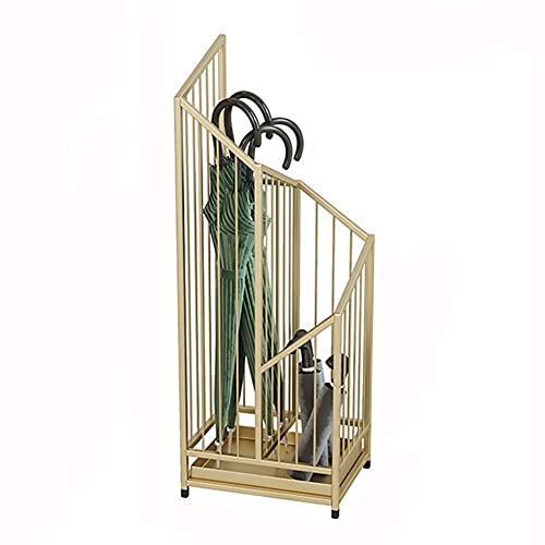 Umbrella Stand Rack,Umbrella Stand Creative Nordic Wrought Iron,Large Capacity Umbrella Bucket For Home Hotel(Gold A)