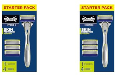 Wilkinson Sword Hydro 5 Skin Protection Sensitive Herrenrasierer mit 3 Ersatzklingen (Packung mit 2)