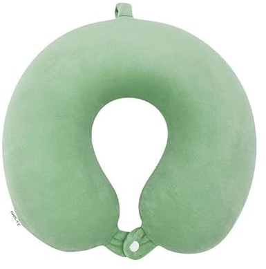 WINLIFE Memory Foam Nackenkissen| Ergonomischer Komfort | Waschbar| Leichtgewicht| Tragbar| Vielseitig| stützendes Nackenkissen für die Reise| Grün| 1 Stück