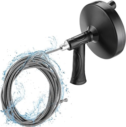 KapStrom Plumbing Drain Snake (Spiral Diameter 0.5 inch / 1.3 cm), Hair Clog Remover Tool for Toilet, Heavy-Duty Drain Auger for Kitchen & Bathroom Sink, Pipe & Sewer Cleaner for Shower & Bathtub