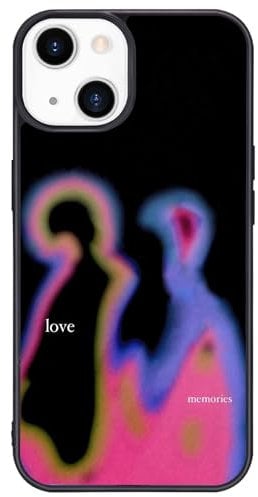 Wihytec Love & Memory Handyhülle für iPhone 13, abstrakte Schutzhülle, TPU-Stoßdämpfer, harte Rückseite, stoßfest, mädchenhafte Schutzhülle mit Motiv