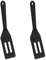 2 Pack Small Black Silicone Spatula for Cooking Mini Slotted Spatula Turners, Kitchen Nonstick Silicone Slotted Spatula Serve Turner Heat Resistant Cookie Spatula
