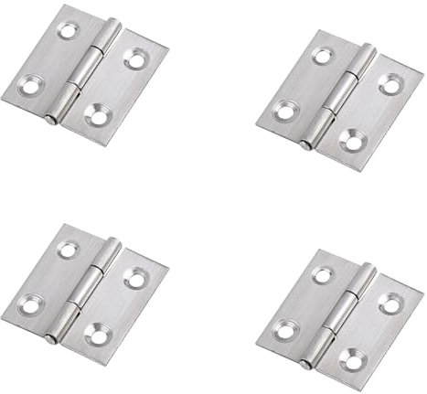 Leliafleury 4Pcs Folding Door Hinges 38mm(1.5 inch) Stainless Steel Butt Hinges for Window Cabinets Closet Drawer Boxes