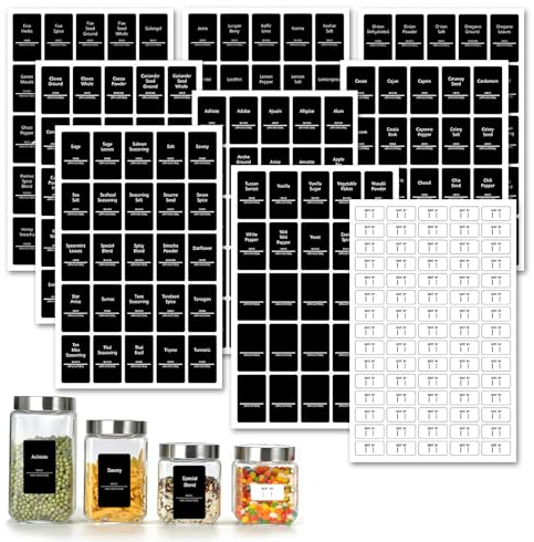 Spice Jar Labels, 275pcs Pantry Spice Labels Stickers for Jars Self Adhesive Pre Printed Spices Label for Small Jars Kitchen