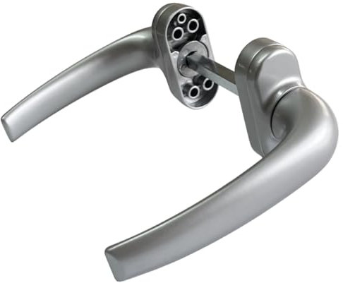 Sivenci - Maniglie per porte interne ed esterne | Maniglie in alluminio con rivestimento | Manovella reversibile ambidestra | Colore Argento