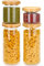 Avmvnvc Tarros de Cristal con Tapa, Juego de 4 Frascos de Vidrio con Tapa de Bambu, Botes Cocina Almacenaje Transparente, 2x1000ml+1x500ml+1x280ml Botes de Cristal para Pasta, Cereales, Granos de Café