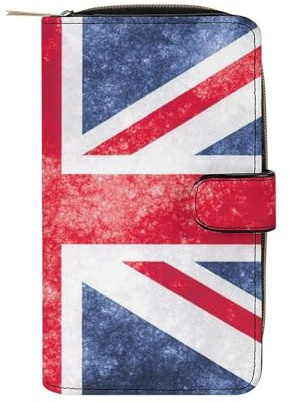 LZNJZ Geldbörse aus PU-Leder, Geldbörsen für Damen, Union Jack Design Geldbörse, 19.7x11x3.5 cm