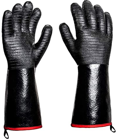 Gants de Barbecue, Gants à preuves de Chaleur Gants d'incendie Gants de Chaleur et de feu résistants au feu, à l'huile et à l'eau résistants, au Barbecue (Milieu 17,7)
