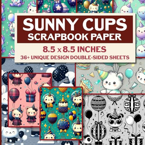 Sunny Cups Scrapbook Paper: Colorful Double-Sided for DIY, Decoupage, Card Making, and Mixed Media Art