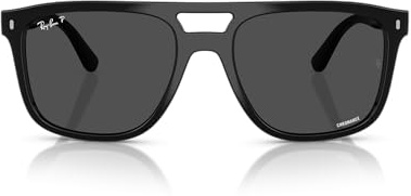 Ray-Ban Chromance Rb2213ch quadratische Sonnenbrille, Schwarz/Dunkelgrau, 55 mm