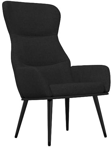 HETFTJN Clubsessel Sessel Wohnzimmer Lounge Sessel Outdoor Outdoor Sessel - Relaxsessel Schwarz Stoff für Büro Balkon Wohnzimmer Schlafzimmer