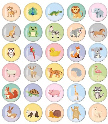 BIROYAL 30 STK. Kühlschrankmagnete für Kinder - 3D Tier Magnete für Magnettafel, Kühlschrank, Whiteboard, Pinnwand - Dekorative Stark Magnete - Geschenke für Kinder