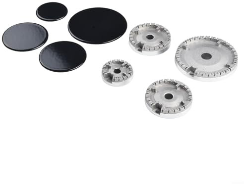 Besttoolifes Set di cappelli da cucina, kit per fornello a gas, bruciatore a corona, con tappo a corona, adatto a tutti i fornelli a gas di dimensioni medie (piatto)