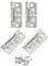 sourcing map 4Pcs 3x1.4 Inch Door Hinges Non-Mortise No Noise Bifold Door Hinges Plating for Cabinet Furniture Window Wardrobe with Screw, White Nickel