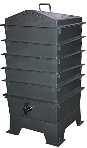 Worm Farm, compostiera per compostaggio a vermi, efficiente e facile da usare, flusso continuo attraverso vermi per getti di vermi, per uso interno ed esterno
