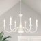ASHUAQI Kronleuchter Vintage Weiß, 6 Flammig Französische Landhaus Esstisch Pendelleuchte, Rustikal Bauernhaus Retro Deckenleuchte Hängend Lampe für Wohnzimmer, Schlafzimmer, Esszimmer, Küche