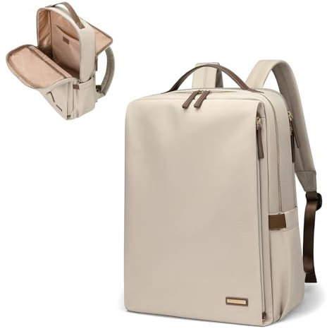 GOLF SUPAGS Sac à Dos élégant Pour Ordinateur Portable Pour Femme, Approuvé Par Les Compagnies Aériennes, Voyage, Travail, école, Sac à Dos Décontracté Pour Ordinateur Portable de 14 Pouces (Abricot)