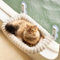 MEWOOFUN Plush Cat Window Hammock Bed Foldable with Removable and Reversible Cat Bed - Cat Window Perch Soft w/Thickened Steel Frame, 4 Powerful Suction Cups Sturdy Hold Up to 18kg (White, M)