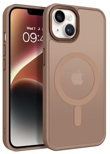 GaoBao für iPhone 14 Hülle, Handyhülle iPhone 14 [Kompatibel mit MagSafe] Durchscheinende Matte Magnetische Stoßfeste Anti-Fingerabdruck Schutzhülle Handyhülle für 6.1 Case, Braun