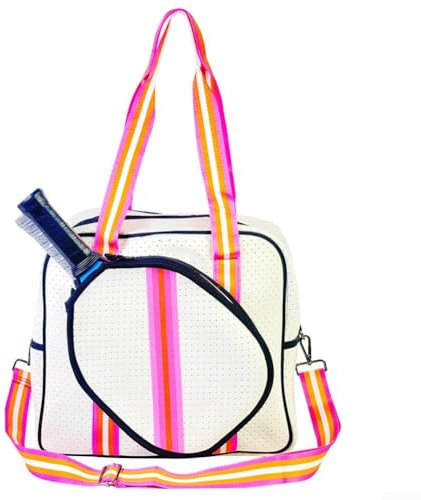 SPORTARC Bolsa de neopreno de gran capacidad para palas de pickleball con cómoda correa para el hombro (rosa)