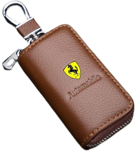 QWZWFC88 Porte Clef Voiture pour Ferrari, Porte-clés de Voiture pour Homme et Femme Voiture Accessoires,Brown