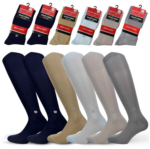 Pierre Cardin 6 Paia Calze Uomo - 100% Cotone Made in Italy Filo di Scozia - Calze Uomo Lunghe Alta Qualità, Comfort, Eleganza e Morbidezza