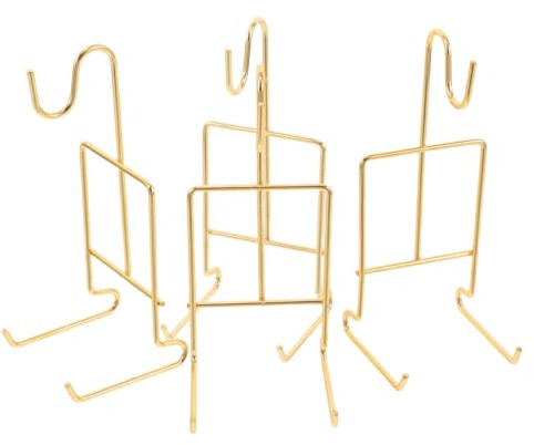 TOPBATHY 4pcs Metal Tea Cup Saucer Display Holder Rack Cup and Saucer Organizer Stand for Kitchen Countertop Versatile Teacup and Mug Plate Holder Easy-Clean Stylish Storage