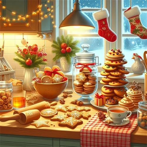 Jigsaw Puzzles for Adults 200 Piece Christmas Kitchen Cookies, Jigsaws 200 pieces for adults Family Activity, Challenging puzzles Games, Colourful, Beautiful Decoration Puzzle