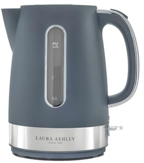 Laura Ashley Dark Slate Kettles Electric Fast Boil Quiet - Electric Kettle | Energy Saving, Drip Free Pour, 1.7L Jug Kettle, Anti-Scale Filter, Heat Resistant Handle, Water Level Indicator, BPA Free