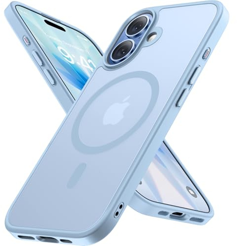 Miracase für iPhone 17 Hülle für Magsafe [TOP Militärschutz & Magnetkraft] Stoßfest Kratzfest mit Samtiger Haptik Extrem Langlebig Handyhülle für iPhone 17 6,3, Matt-Himmelblau