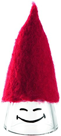 Leonardo 029393 Gnom/Wichtel mit Filzhut - Glas/Filz (rot) - Höhe 11 cm