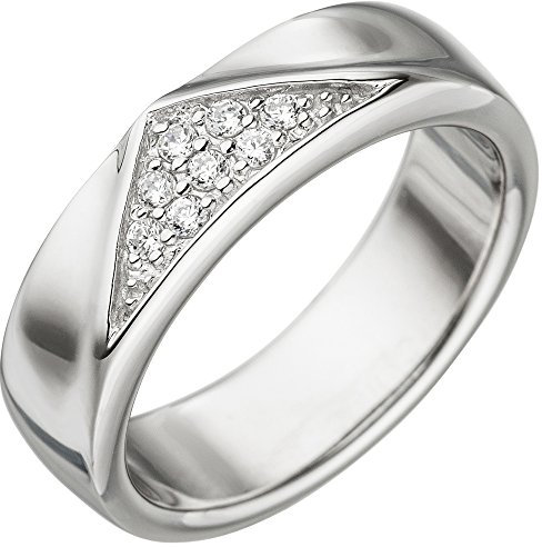 Schmuck Krone Ring Dreieck Muster mit weißen Zirkonia 925 Silber Silberring Fingerschmuck, Ringgröße:Innenumfang 62mm ~ Ø19.7mm