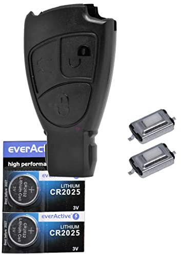 Auto Schlüssel Smartkey Funk Fernbedienung Sender 3 Tasten Gehäuse 2X Mikrotaster 2X CR2025 Batterie für Mercedes Benz