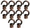 BQLZR Gancio da soffitto in lega di zinco bronzo vintage filettatura M10 supporto per lampadario a sospensione lampada a sospensione accessorio fai da te confezione da 10