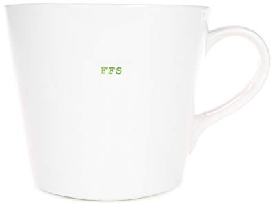Keith Brymer Jones - Word Range - Large Ceramic White Mug - FFS - 500ml - Gift Boxed