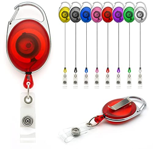 Rosso Clip a Bobina Retrattile Yoyo Porta Badge con Portachiavi a Moschettone per Carta d'identità di LanyardsTomorrow ID a scomparsa porta mulinello Unità singola 1 pz
