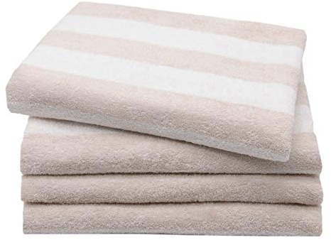 ZOLLNER 4er Set Handtücher, 50x100 cm, 100% Baumwolle, 380g/qm, beige