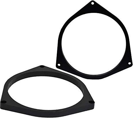 [1 Paar] 165 mm MDF Lautsprecher Ringe kompatibel mit Audi A6 C5 | passend für Vordertür und Hintertür | Farbe: schwarz | wasserundurchlässig