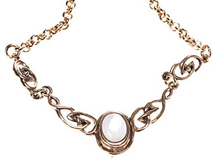 Windalf Mittelalter Collier AINY 40-45 cm Keltische Knoten Gothic Design mit Perlmutt Edle Bronze