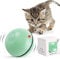 Katzenspielzeug Interaktiv Automatisch Sich Drehender Ball, USB Wiederaufladbares LED Licht Haustier Unterhaltungskugeln für den Innenbereich, Übungsbälle Pet Chaser Spielzeug Kätzchen Welpen (Grün)