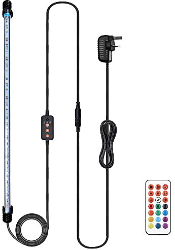 VARMHUS LED Aquarium Light with Remote Controller - Custom Adjusts 13 Colors, Submersible Fish Tank Light with Small Simple Aquarium Timer for Sunrise and Sunset (RGB 58.5cm)