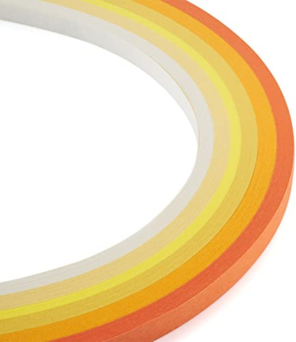 Craftdady Quilling-Papierstreifen, 530 x 5 mm, allmählich, gelb, für Bastelarbeiten, Party-Dekoration, 1200 Stück
