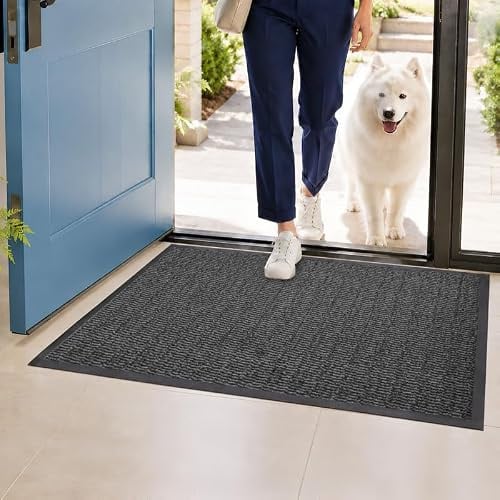Heavy Duty Doormat, Washable Rubber-Backed Door Mat (90x300cm, Anth) | PVC-edged non-slip door mat - ideal for indoor, outdoor, Home, Kitchen, Entrance Hall Runner Rug Mat
