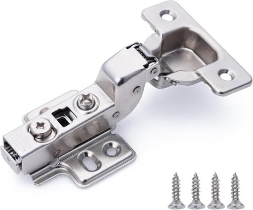 DecoBasics Inset Soft Close Cabinet Hinges for Kitchen Cabinets (10 Pcs) -105° Frameless Concealed Cabinet Door Hinge -3 Way Adjustability -Clip on Plate & Matching Screw for Easy Installation