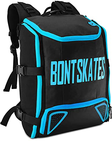 Bont Skates – Multi Sport Skate Rucksack Reisetasche – Inline Ice Roller Speed Skating (Schwarz Gamma Blue)
